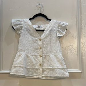 White eyelet Miss Kelley 1999 top